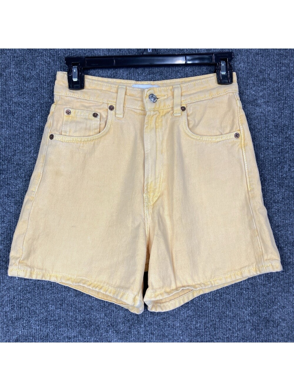 Zara Womens Size 2 Faded Orange High Rise Denim Jean Shorts